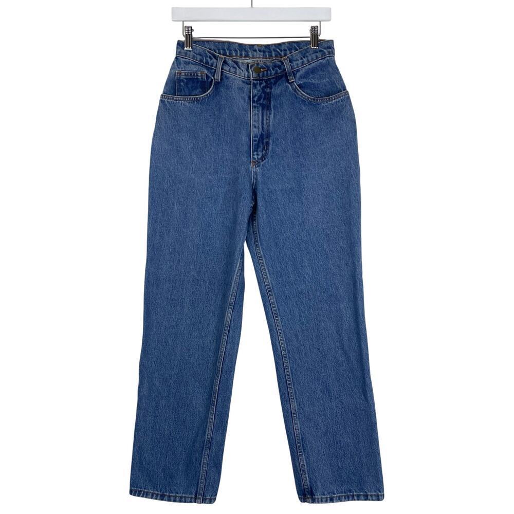 Vintage Made In Usa High Rise Mom Jeans Straight Leg Dark Wash Size 30/28